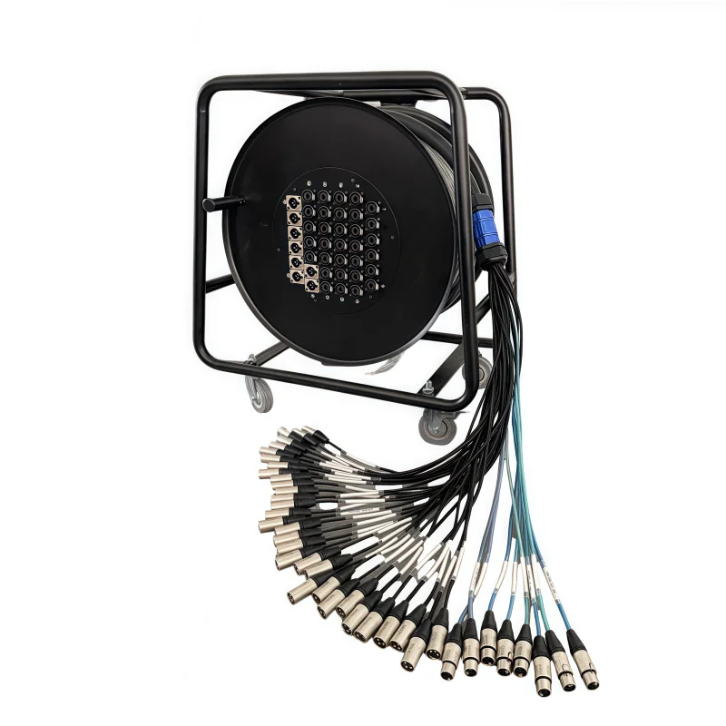 Portable Audio Snake Cable Reel 40 Channel Multicore XLR Audio Cable Reel Drum 30m 50m