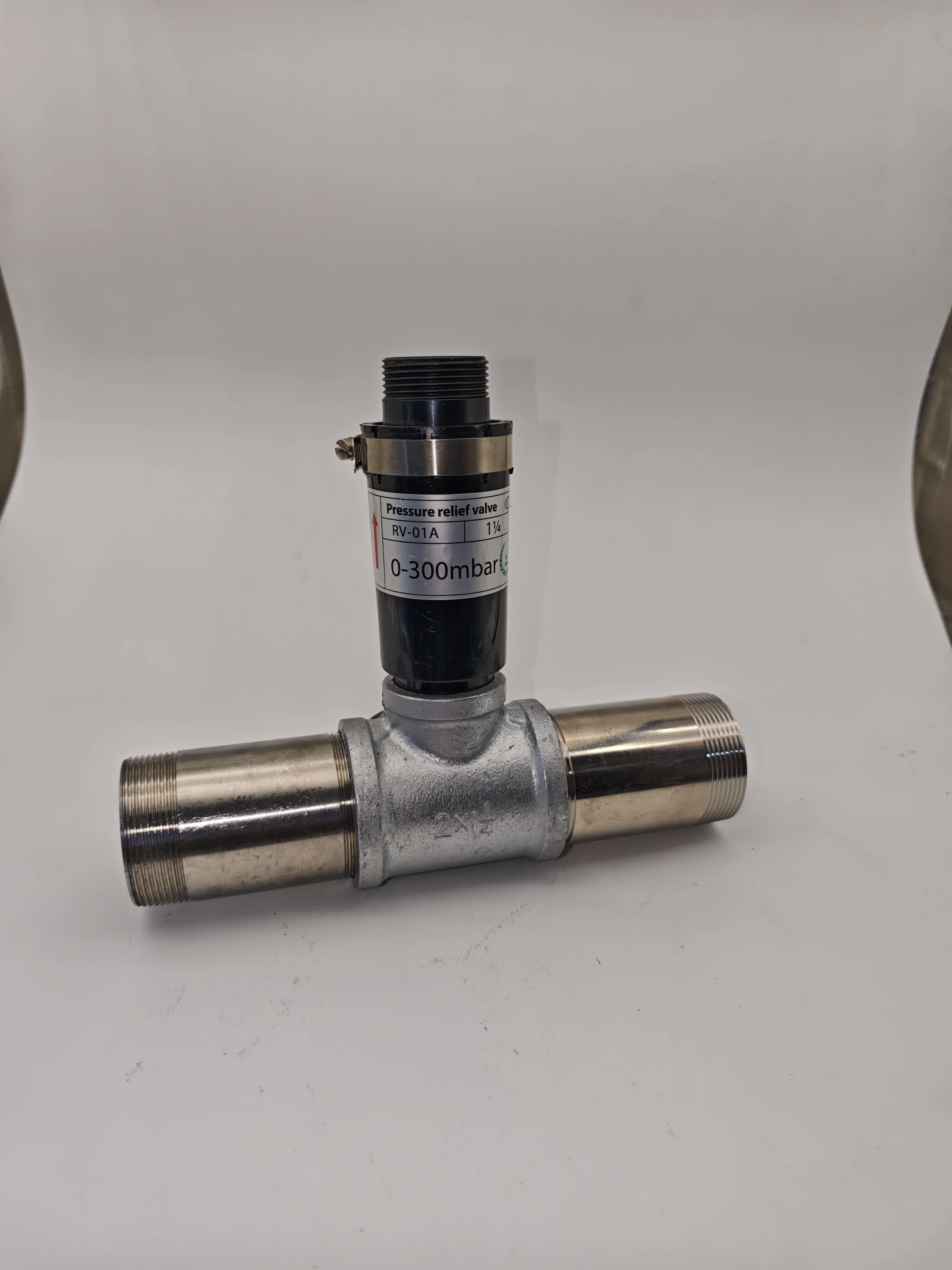 RV 0-600mbar G2 pipe Relief valve with T connection for side chanel blower CNC router vacuum pump