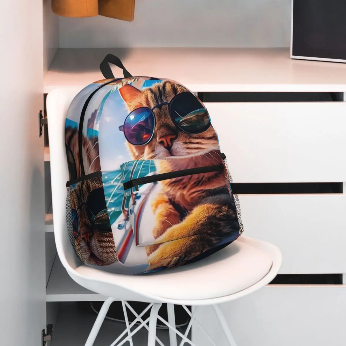 

Cartoon Cat Student Backpack School Bag Hiking Travel Daypack for Boys Girls Fashion Bookbag Shoulder Bags