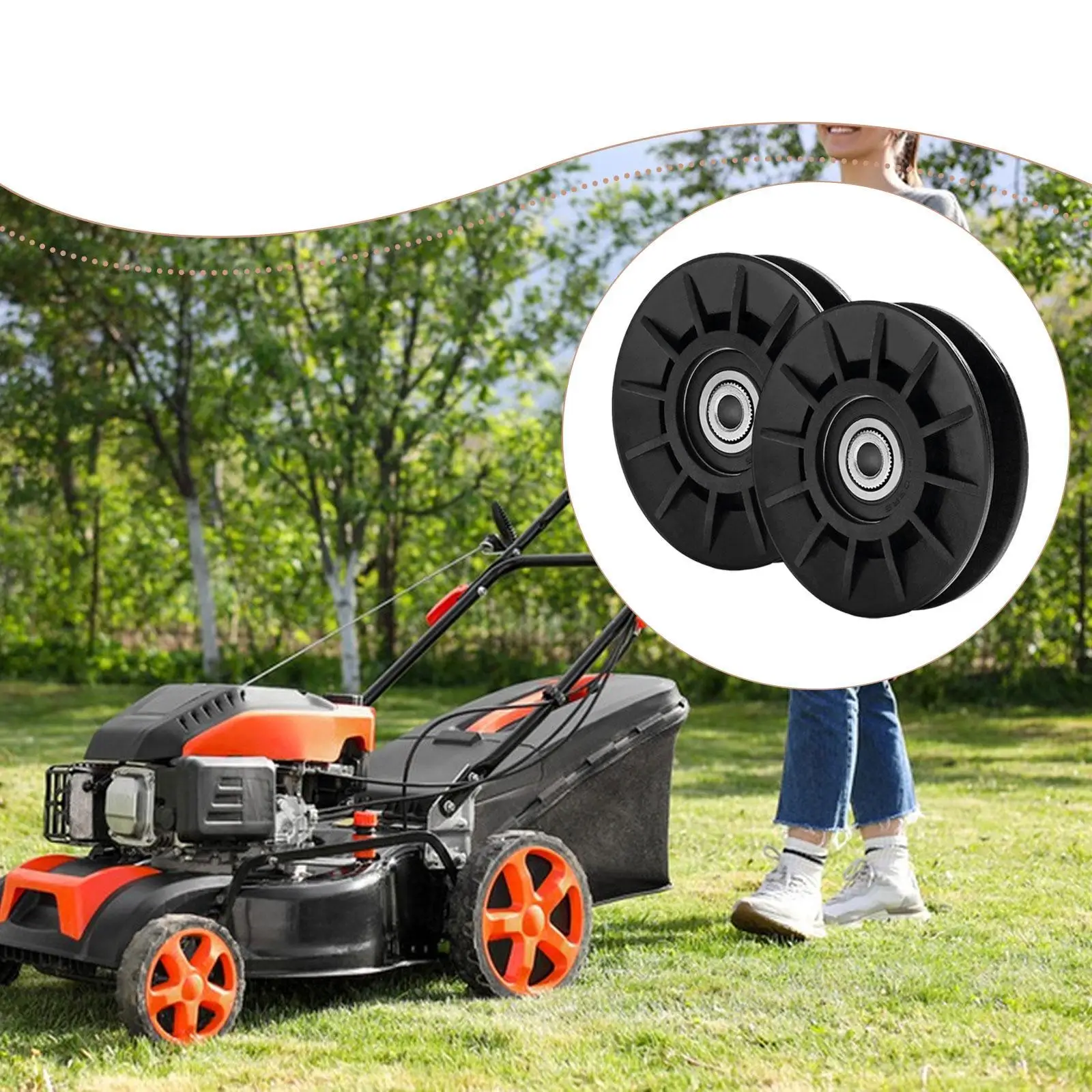 2x 532194326 194326 Idler Pulley for Riding Accessory Sturdy V Groove Guide