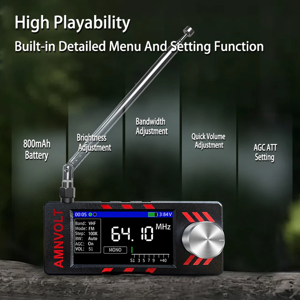 V3S AMNVOLTFM AM SSB LSB USB Full Band Pocket Radio With High Impedance Headphone Amplifiers Receiver Mini SI4732 D S P Radio