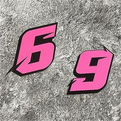 1PC 0123456789 Pink Number Motorcycle Stickers Waterproof for Motorbike Fuel Tank Helmet Fuel tank Electric Scooter Vinyl Decals