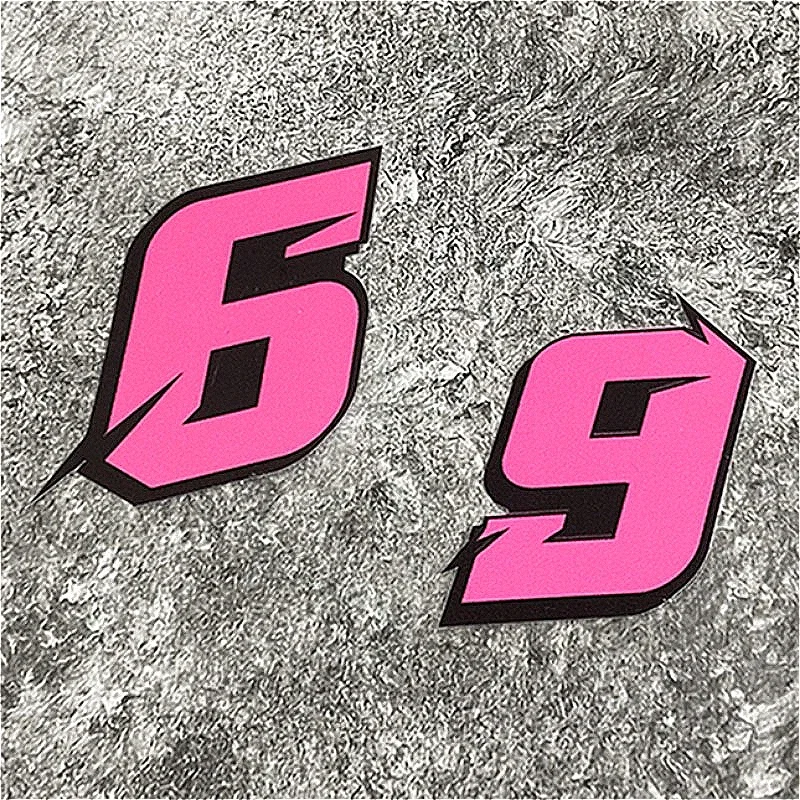 1PC 0123456789 Pink Number Motorcycle Stickers Waterproof for Motorbike Fuel Tank Helmet Fuel tank Electric Scooter Vinyl Decals
