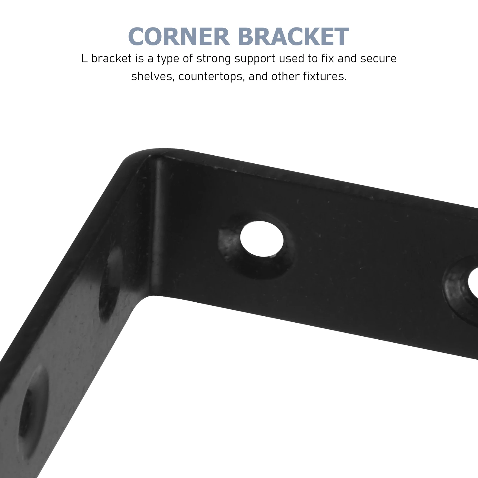 

10pcs Shelf Bracket 2mm Black Heavy Duty Corner Braces Shelf Angle Iron Wood Fixtures 90 Metal Bracket Degree