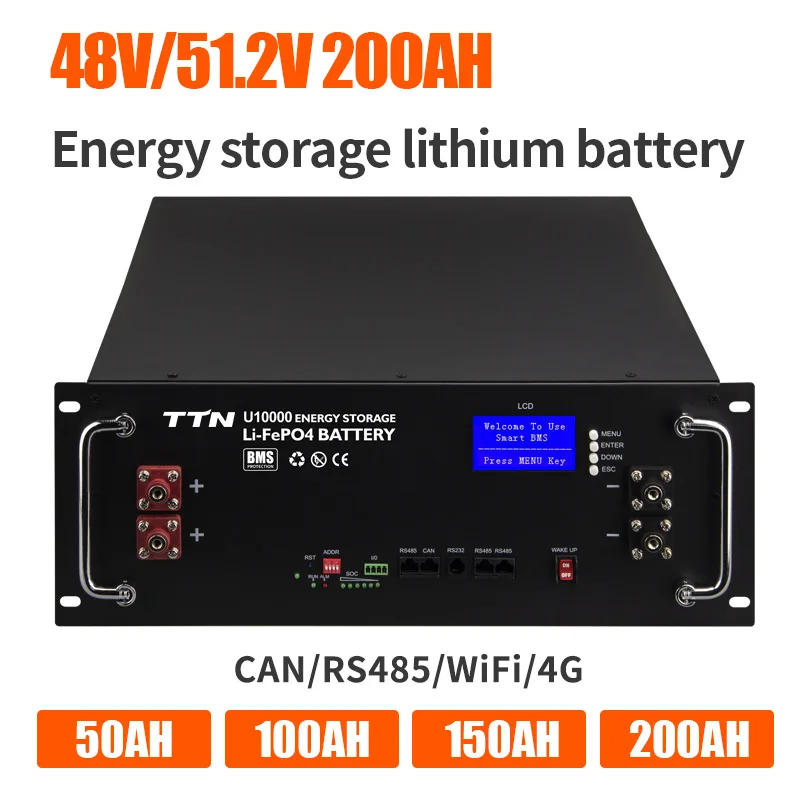 Zonne-Energie Opslag Lithium Ion Batterij 15kwh 48V 300ah Lifepo4 Batterij Pack Voor 5kw 10kw Omvormer Power Systeem