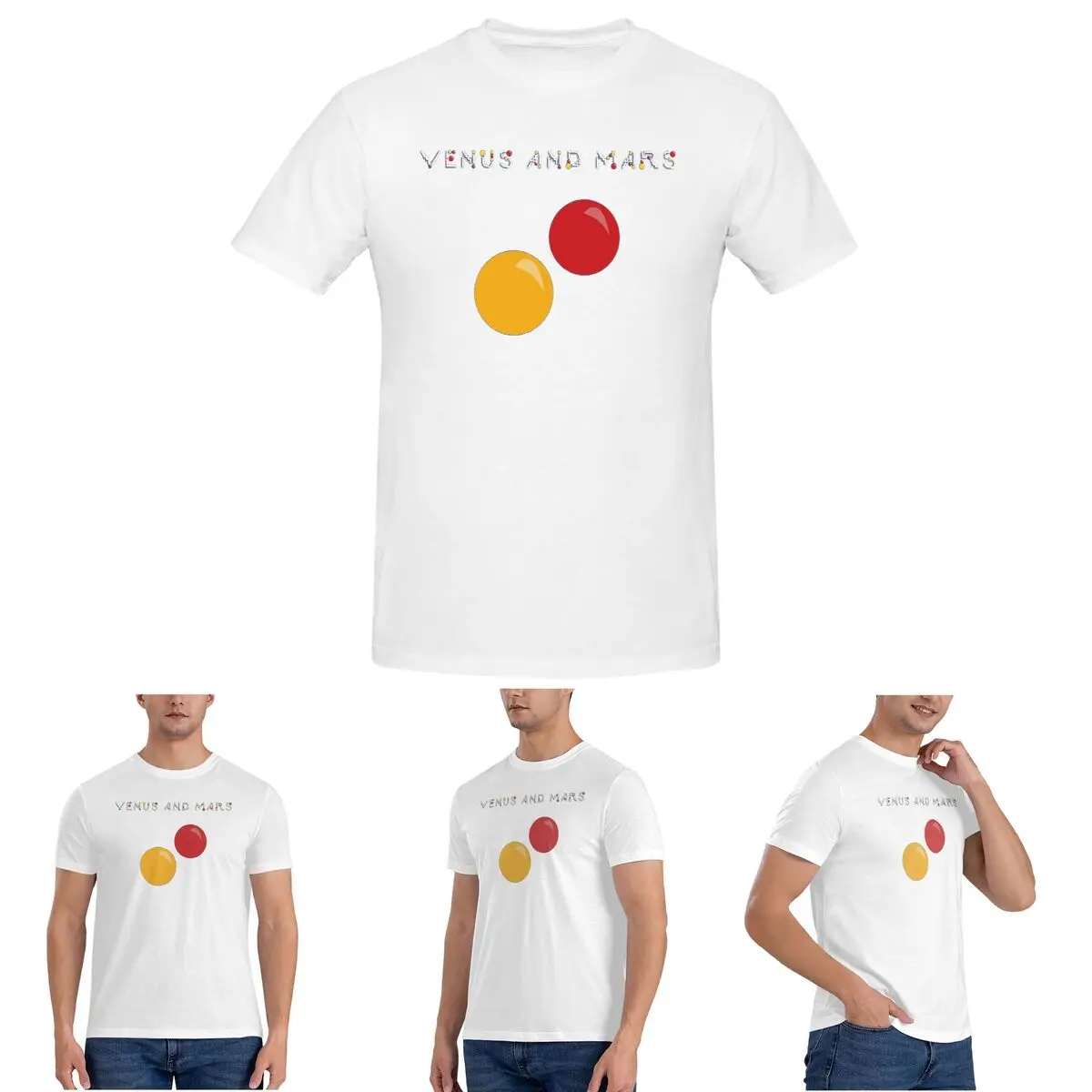 

Минималистичная мужская футболка с обложкой альбома Venus And Mars, хлопковые футболки большого размера, мужская одежда с короткими рукавами и круглым вырезом, топы S-6XL