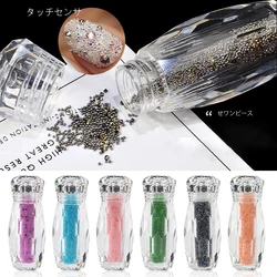 1 Bottle Mini Caviar Beads Crystal Tiny Rhinestones Glass Micro Bead for 3D Glitter Nail Art Decorations DIY Manicure Tools