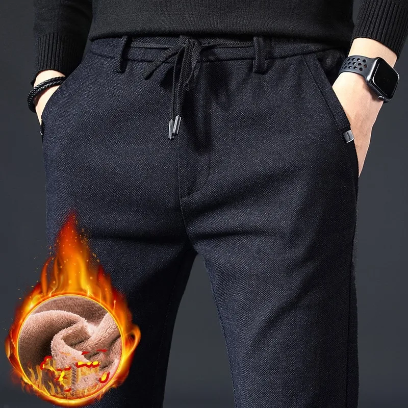 

Autumn and Winter Men's Button Zipper Solid Color Multi Pocket Embroidered Straight Barrel Harlan Trousers Fashion Casual Pants