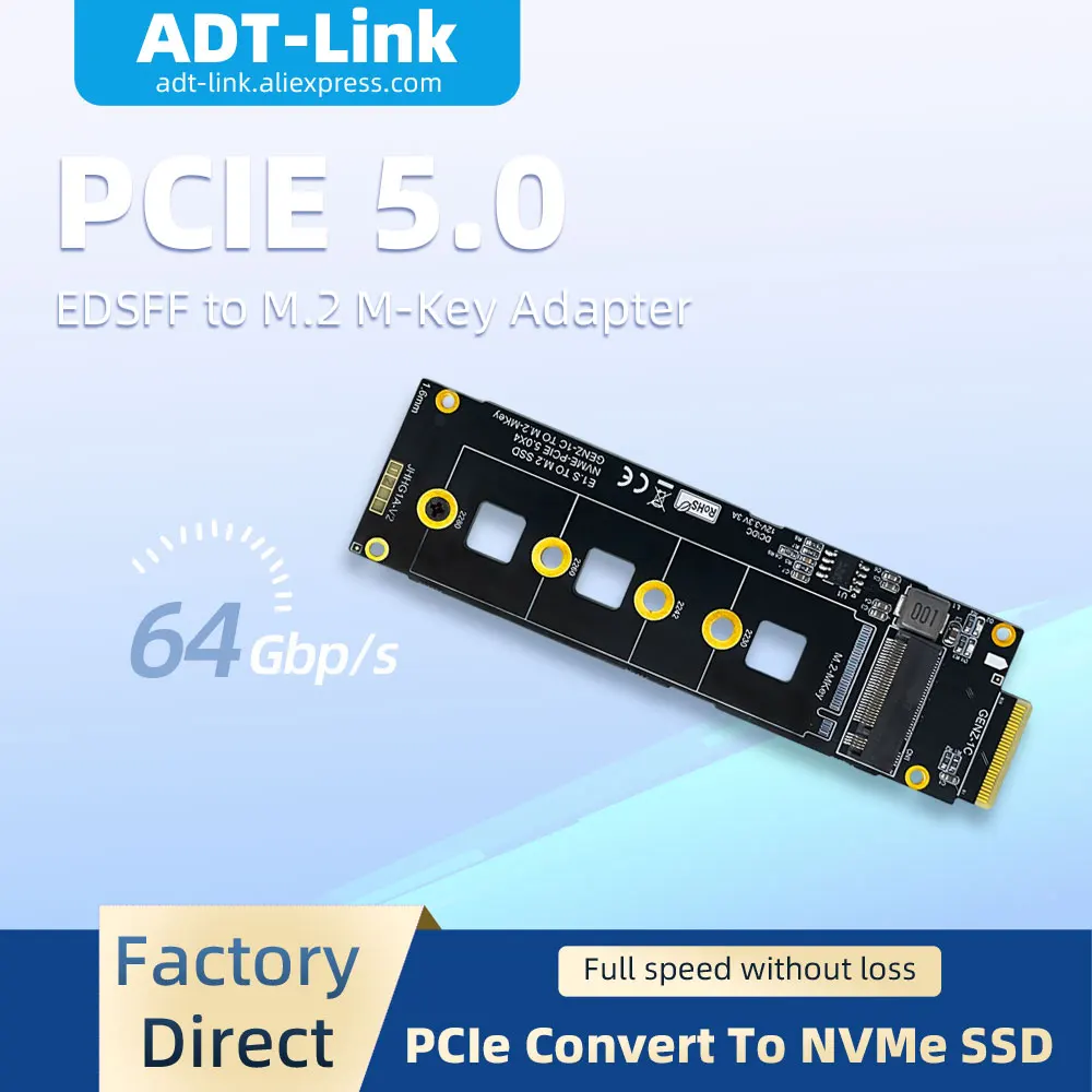 PCIe Gen4 Convert To NVMe SSD Solid State Drive Expansion Converter Card PCIE 5.0 X4 Gen-Z 1C EDSFF to M.2 M-Key Adapter Card