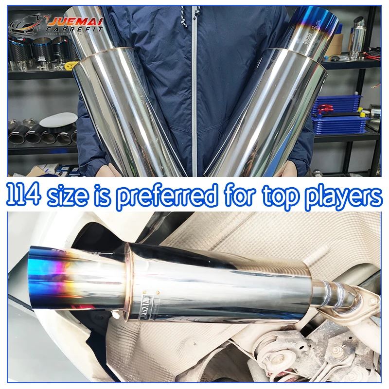 114mm Car Exhaust Pipe HKS Muffler Tail Pipe Universal High Quality Stainless Steel Silencer Tip Exhaust System for Sports Car