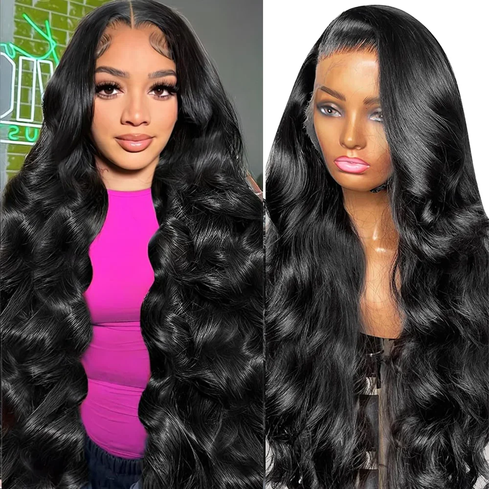 36 Inch Natuurlijke Kleur Body Wave Kant Voor Pruiken Menselijk Haar 200 Dichtheid HD Transparant Kant Frontale Menselijk Haar pruiken voor Vrouwen