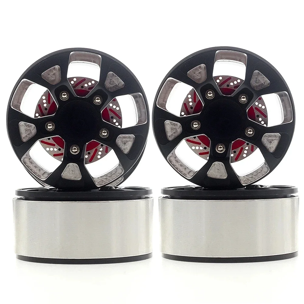 

4Pcs 2.2in Metal Beadlock Aluminum Alloy Wheel Rims Hub for 1/10 RC Crawler Car Traxxas TRX4 TRX-4 Axial SCX10 90046 AXI03007