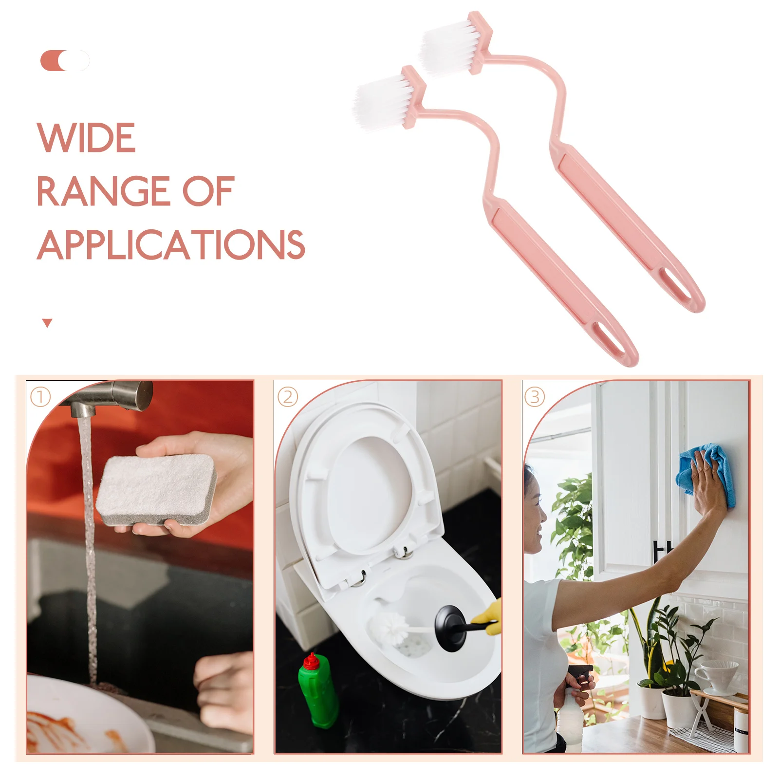 

2Pcs Toilet Brush Curved Handle Bending Head Easy Corner Cleaning Household Bathroom Supplies Multipurpose Cleaning Brush