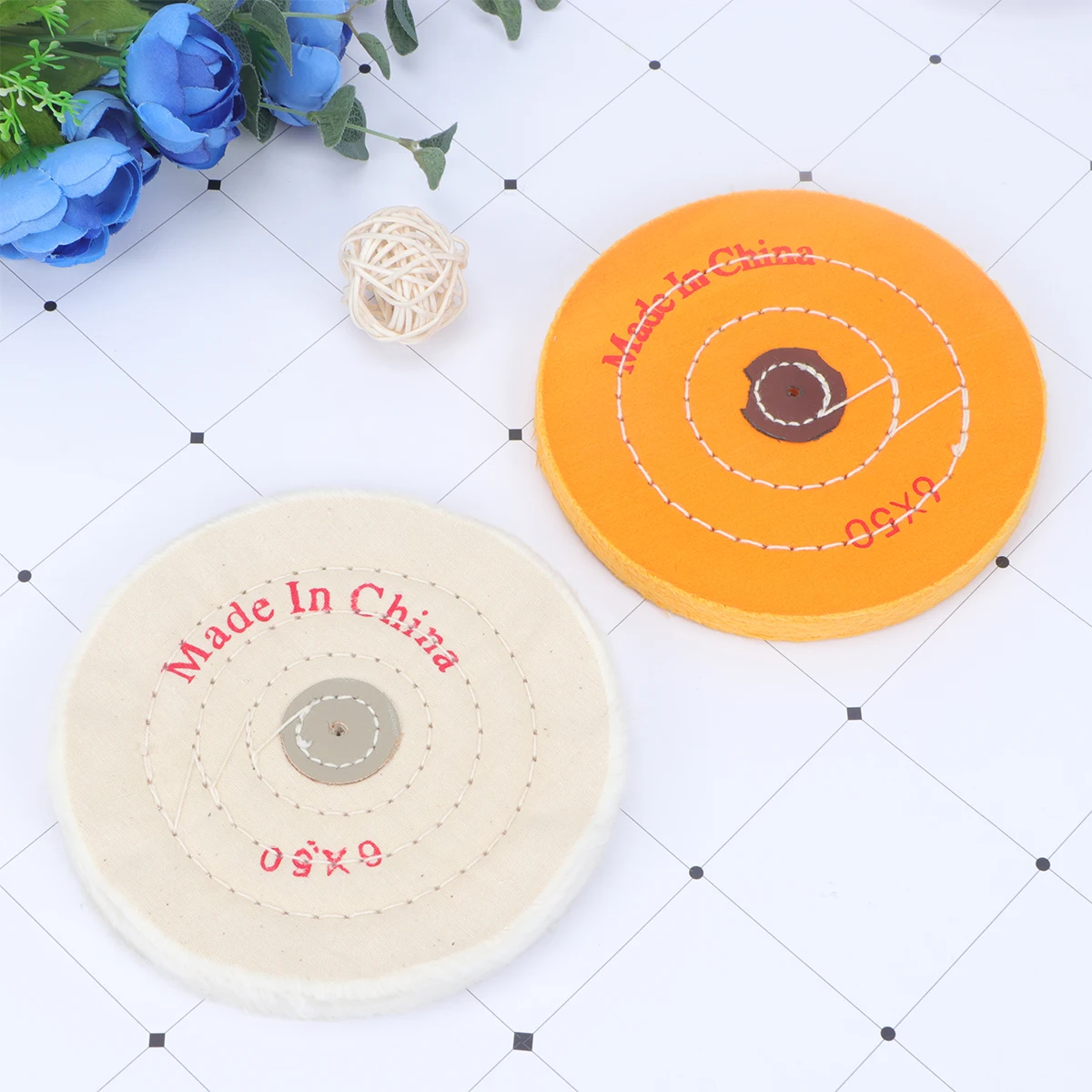 

2 Pcs Polishing Cloth Wheel Sanding Discs Small Flap White Pearl Abrasive Grinding