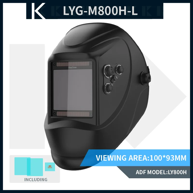 Obiettivo del casco per saldatura KeyGree 5 pezzi sostituzione esterna dello schermo di visualizzazione di grandi dimensioni e obiettivo di ricambio interno 2 pezzi per la serie LYG-M800H