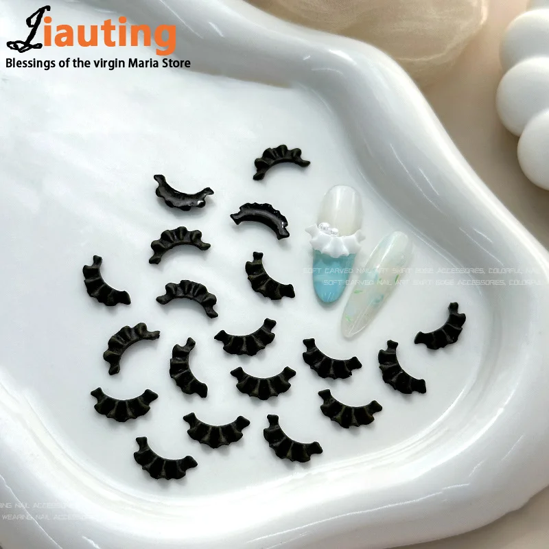 

Hot Sale 30pcs French Carved Lace Nail Art Decorations Solid Color Lace Resin Nail Art Decorations For Diy Hairpin Nails Parts