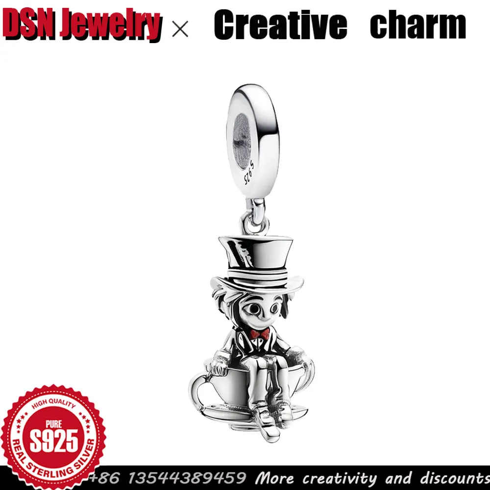 

Ювелирные изделия DSN, креативный шарм из стерлингового серебра 925 пробы, настраиваемый кулон, стильный волшебник, сидящая на кофейной чашке, оригинальные ювелирные изделия своими руками