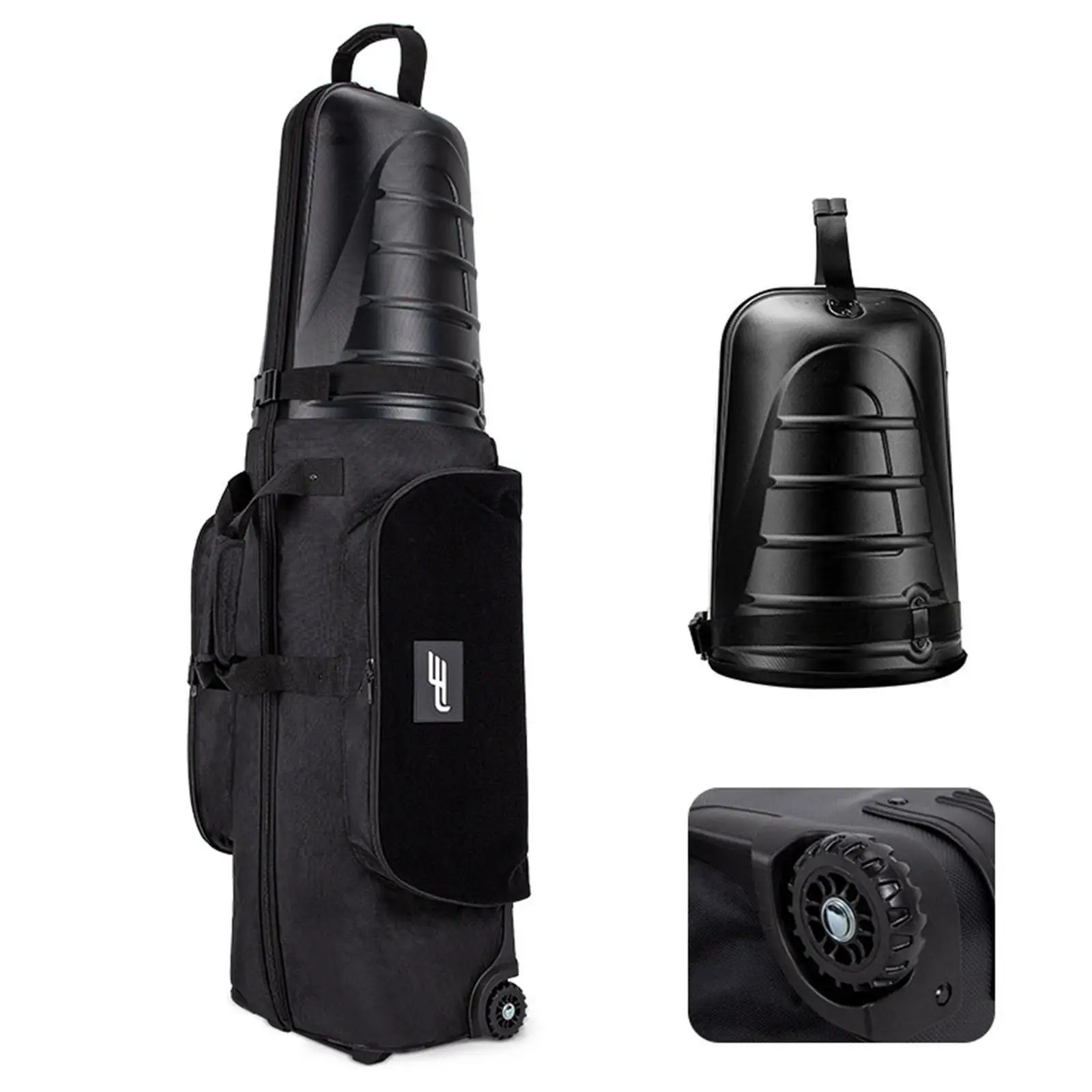 

Golf Travel Bag with Wheels Lightweight 1680D Waterproof Fabric Easy to Maneuver Hard Shell Top Golf Travel Luggage for Airlines