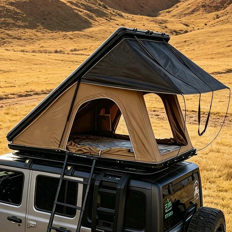 Windproof 600D Oxford Fabric Outdoor Waterproof 4x4 Car Hard Shell Aluminum Roof Tent with Complete Accessories