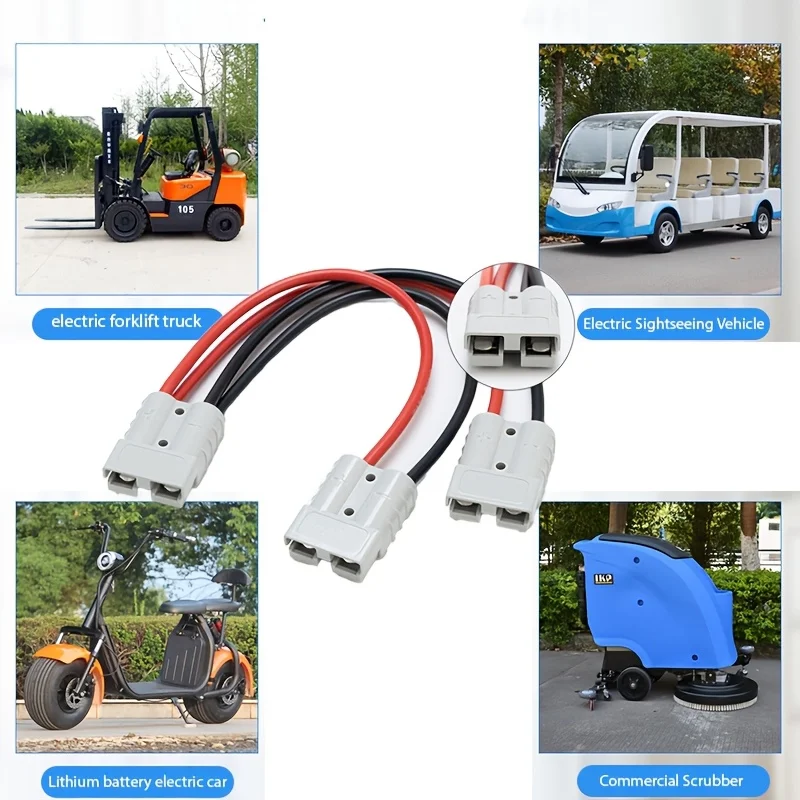 2M 10AWG 50A Heavy Duty Y Splitter Cable Quick Connect Plug for Winch Trailer Battery Charging and High Current Equipment 6