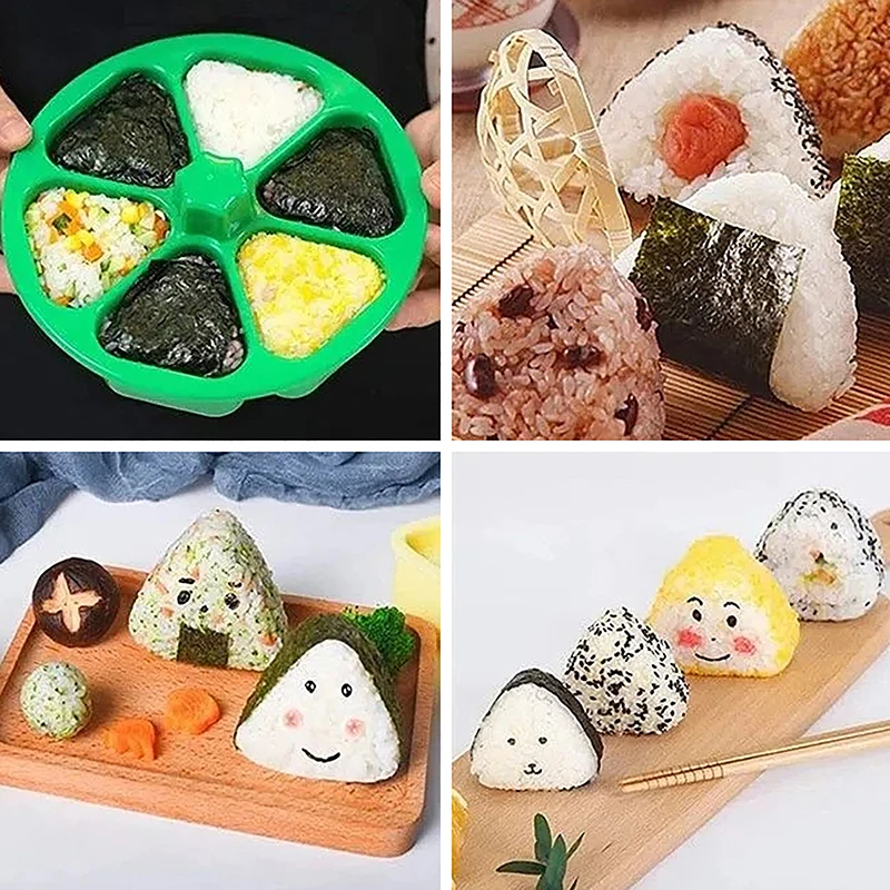 1 szt. Trójkąt Onigiri Bento Box 6 przegródek Prasa Onigiri Make Nori Bunsen Plastikowa forma Narzędzia kuchenne