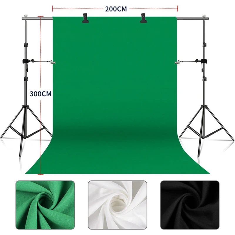 Fotografie kulis green/white/black/grey mušelín bavlna zelená obrazovka chromakey fotka pozadí látka pro fotka smyk rekvizity