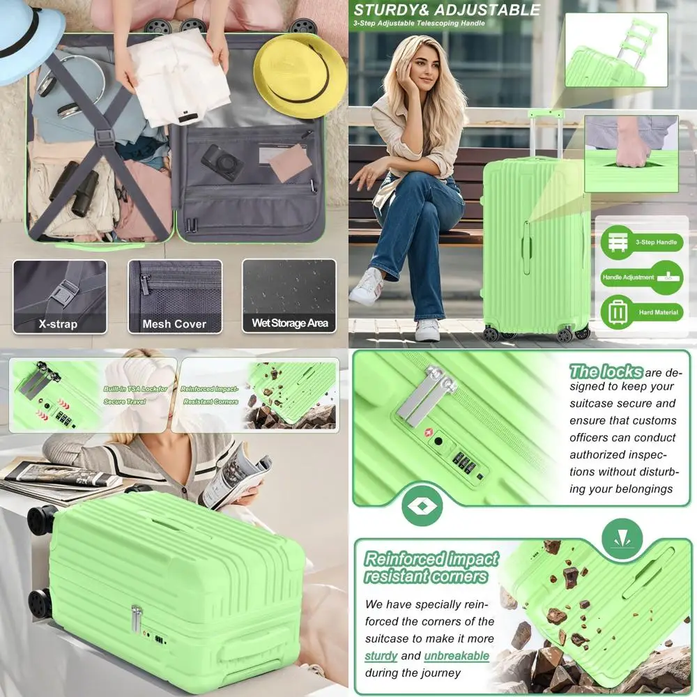 

2 Piece Hardshell Spinner Luggage Set with TSA Lock, 20 & 28 Carry-On Suitcases