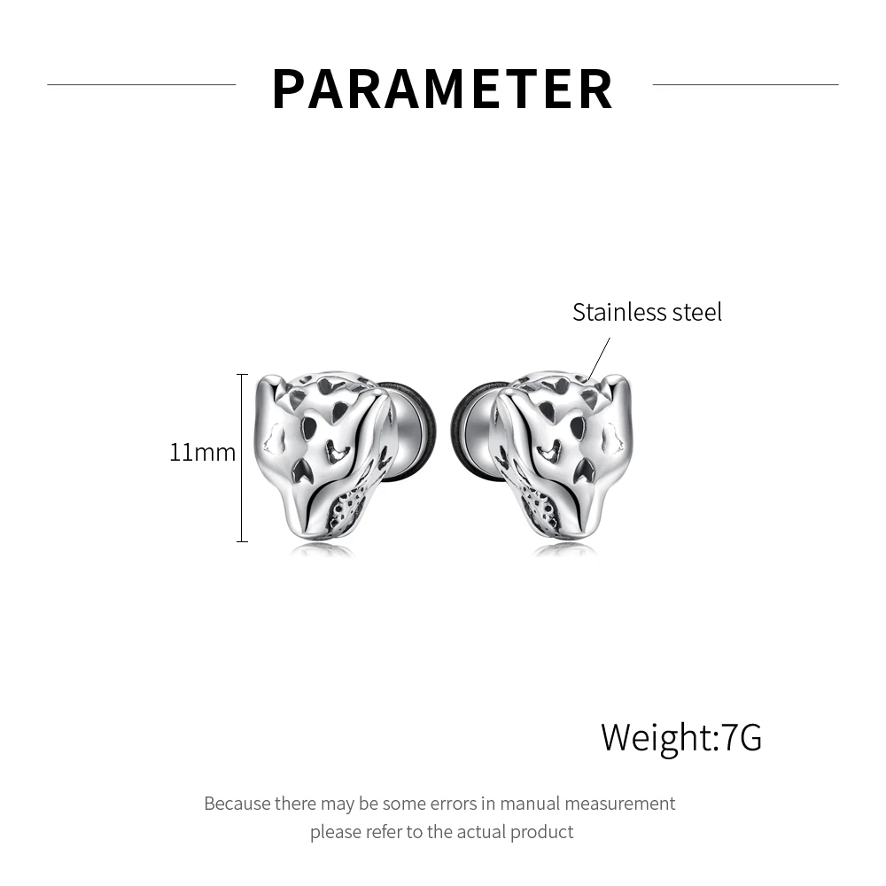 DARHSEN Unisex Stud Earring for Women Men Leopard Design Silver Color Stainless Steel Fashion Jewelry Gfit New Arrival 2023