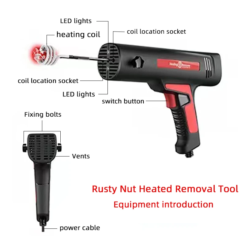 Handheld Induction Heater Car Rusty Screw Nut Removal Repair Tool 220V