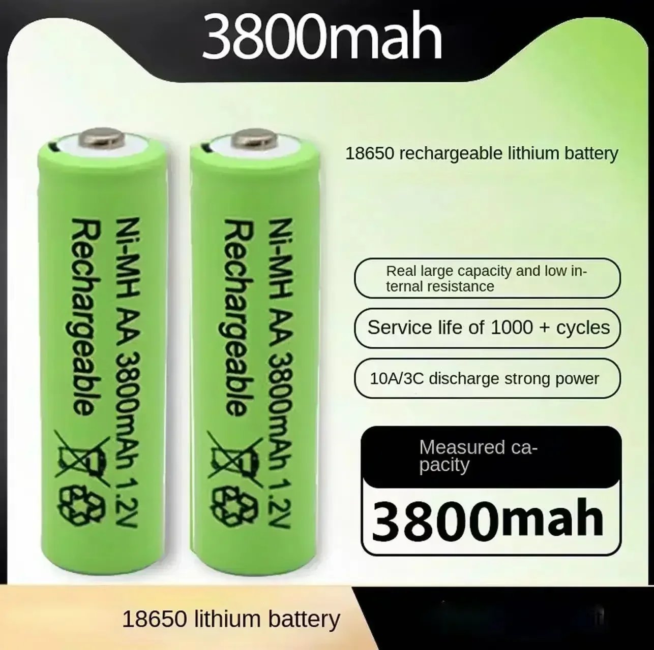 New AA 1.2V 3800mAh battery Ni-MH rechargeable battery for Toy Remote control Rechargeable Batteries AA 1.2V battery+Charger