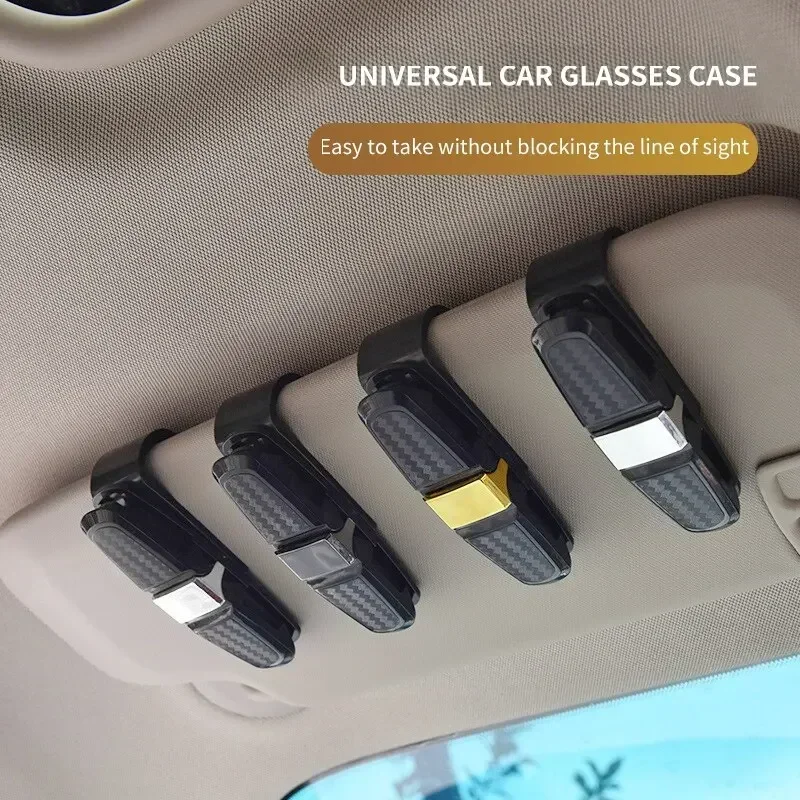 

Car Sunglasses Frame Carbon Fiber Bills Glasses Clip Multi Function In Car Creative Eye Box Card Double Headed Clip On Board