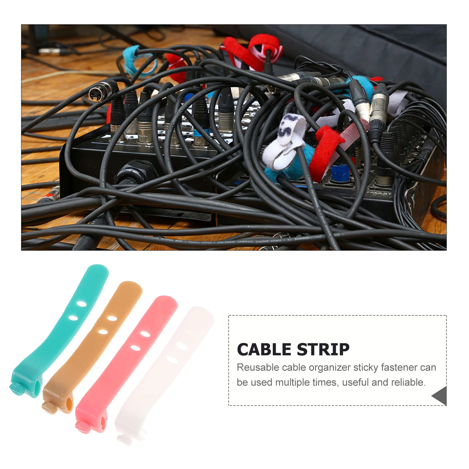 

16pcs Silicone Cable Ties Reusable Self-Locking Wire Organizer Bands Durable Non-Slip Design For Usb Earphone Cables
