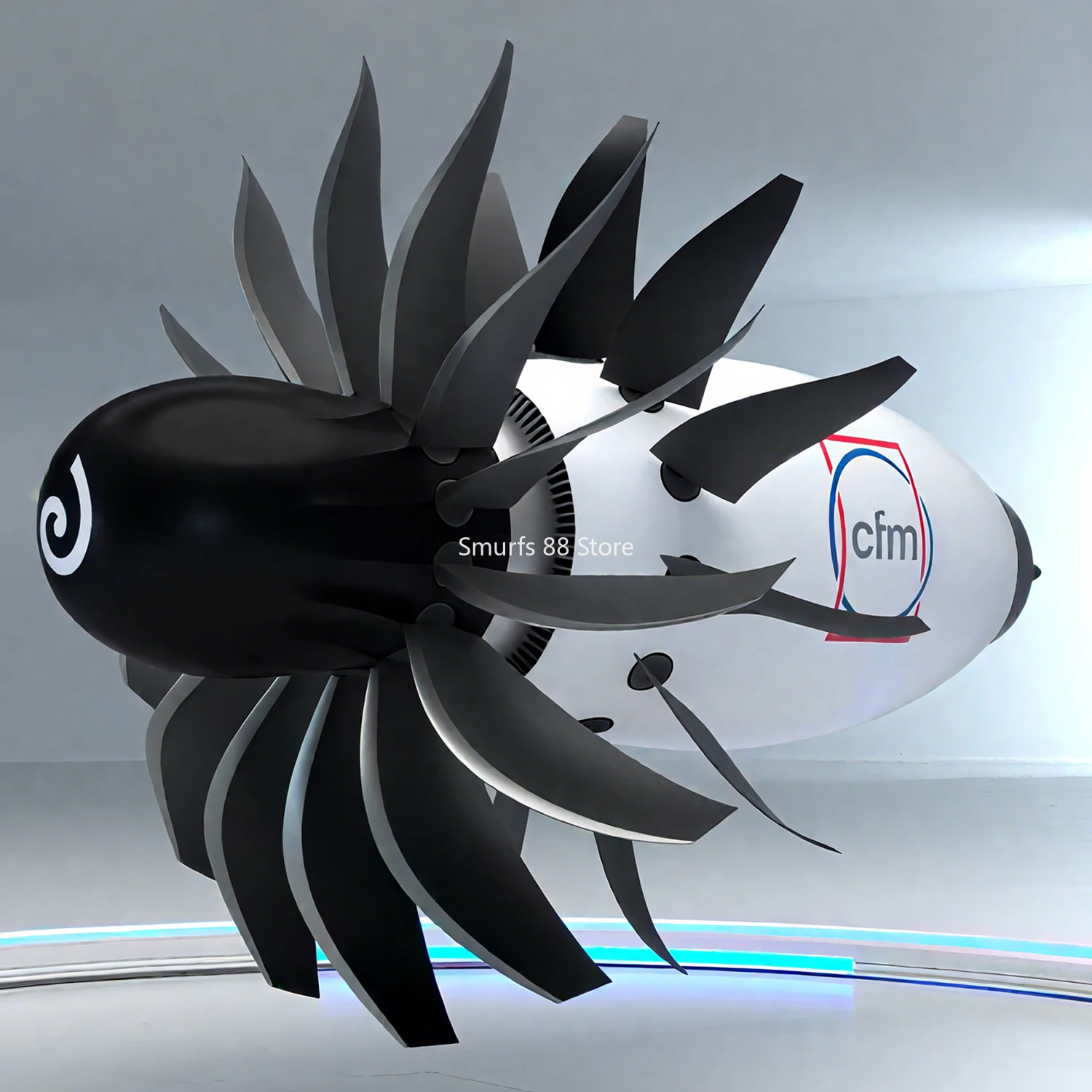 RISE Open Rotor Engine Model PLA Material 3D Printed Rotor Engine Model with Light Adjustable Speed Desktop Ornaments Gift