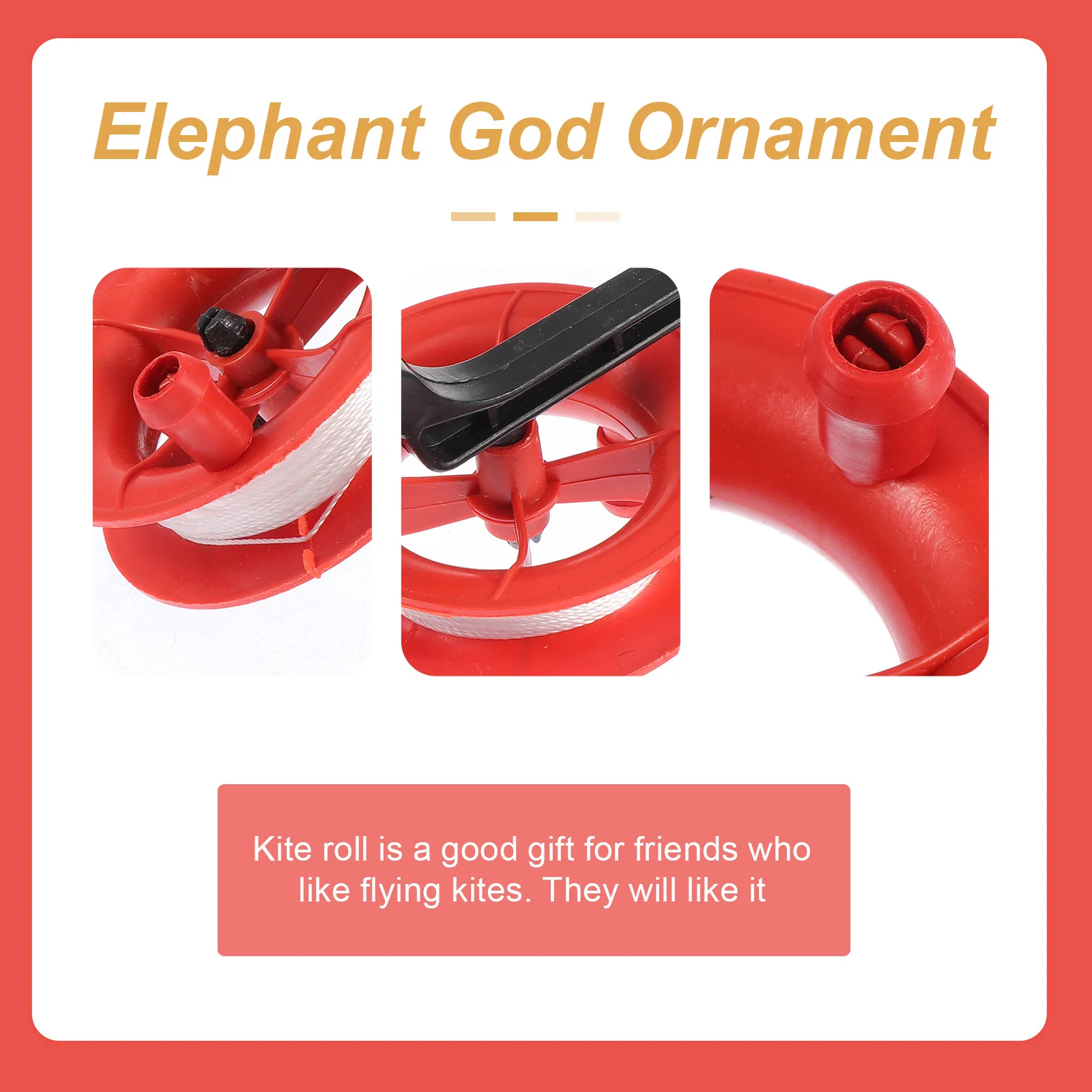 รอกพลาสติกมือถือสำหรับร้อยเชือกว่าว 10 ชิ้น อุปกรณ์เสริมสำหรับกิจกรรมกลางแจ้ง ที่ม้วนเชือกพลาสติก