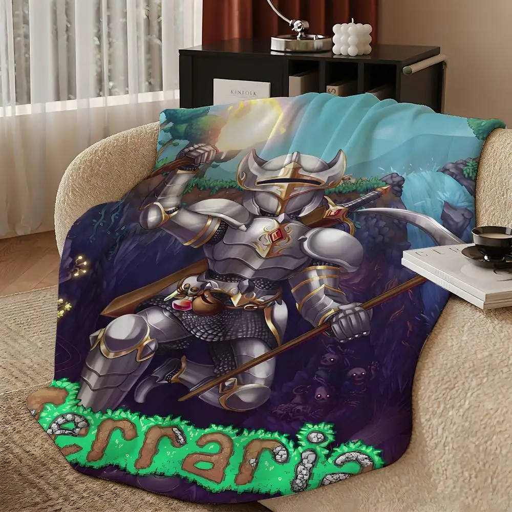 game T-Terraria-a Throw Warm Soft Flannel Blanket, Multi-use for Sofa Bed Camping Travel Nap