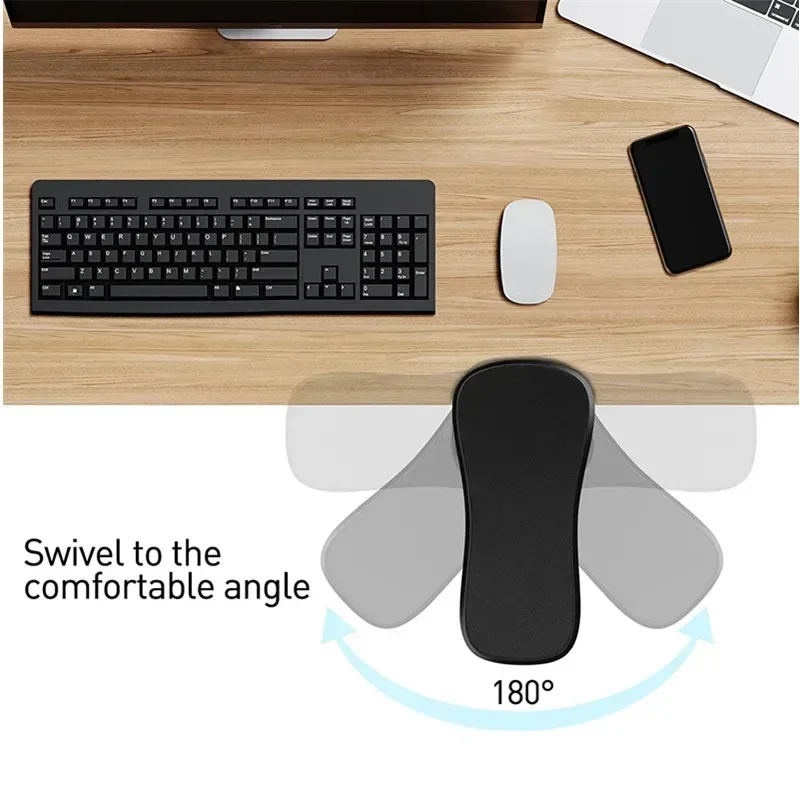 Computer Arm Rest for Desk Adjustable Ergonomic Wrist Rest Support for Keyboard Armrest Extender Rotating Mouse Pad Holder