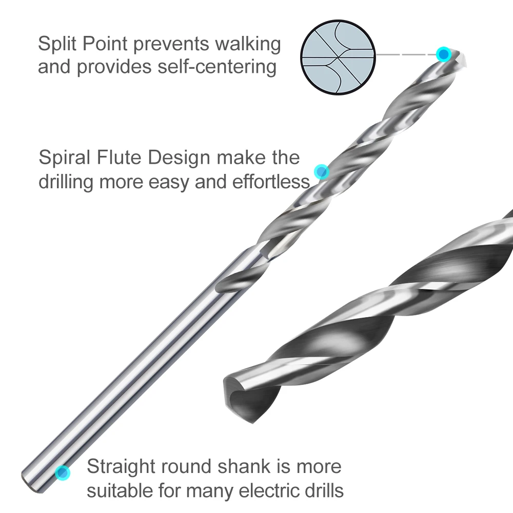 Set di punte elicoidali 10 pezzi 0.3mm-4.0mm punta da trapano per legno in metallo in acciaio ad alta velocità punta da trapano per pistola