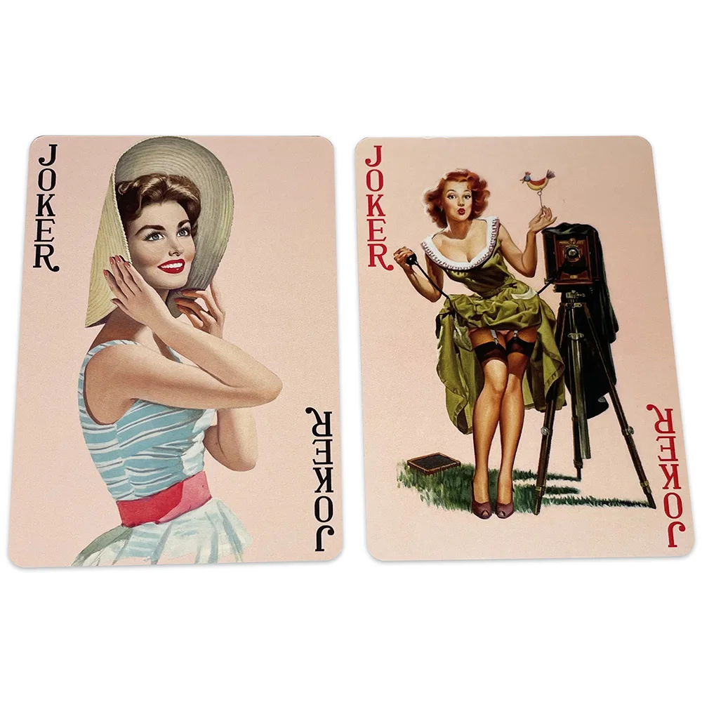 Wunderschöne süße Mädchen-Kollektion, Spielkarten, Pokerdeck, 54-Karten, alle verschiedene Vintage-Retro-Klassiker, Pin-Up-Kartenspiele für Mädchen – Detail 4