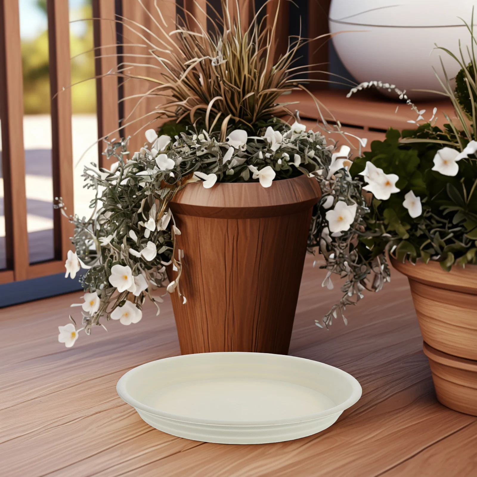 

Round Flower Pot Base Thickened Plastic Drip Catcher Water Tray Indoor Outdoor Plant Saucer Garden Patio Accessories