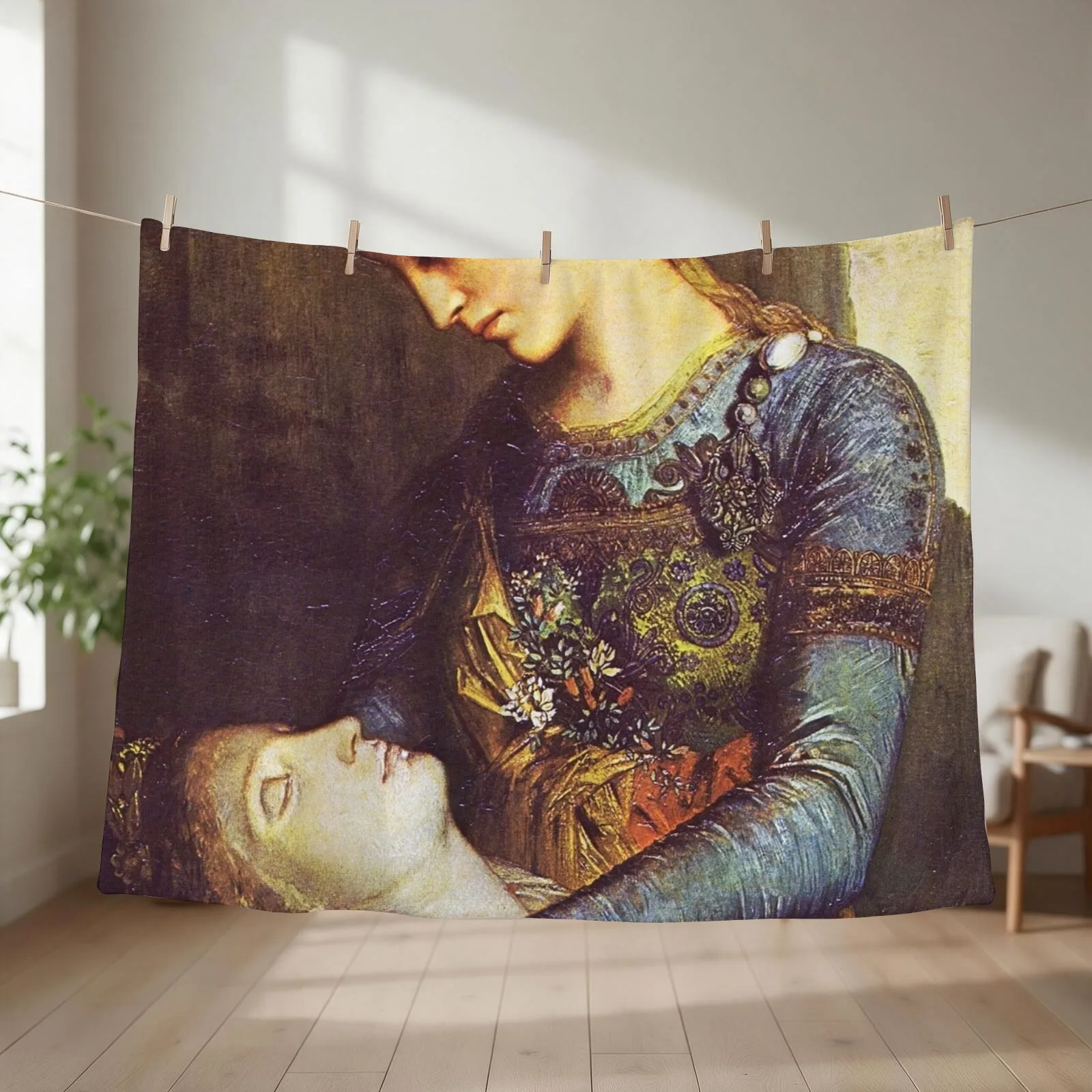 Orpheus and Euridice by Gustave Moreau Throw Blanket couch cozy soft plush fuzzy picnic outdoor blanket