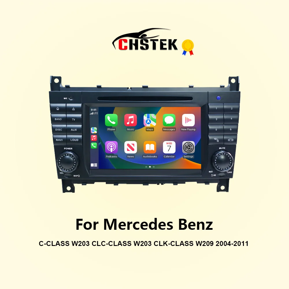 CHSTEK Car Radio 256G Android 13 Carplay For Mercedes Benz C-Class W203 CLC CLK W209 2005-2011 Multimedia GPS Bluetooth WIFI 4G