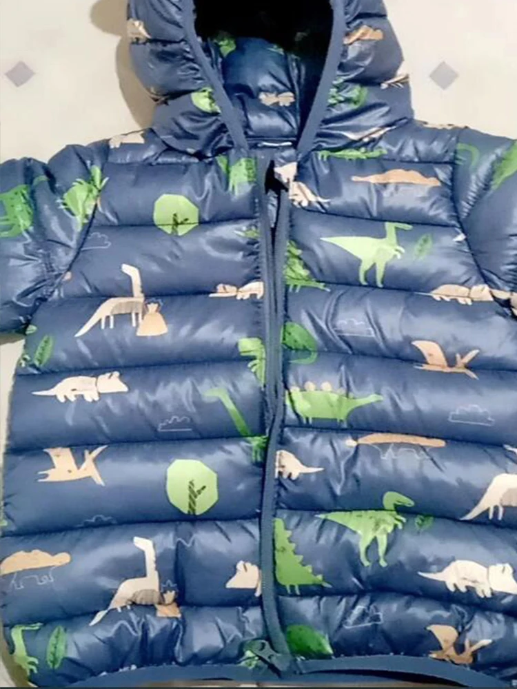 Bambini ragazzo piumino leggero ragazza bambino cartone animato dinosauro capispalla cappotto con cappuccio autunno inverno vestiti regali di compleanno di natale