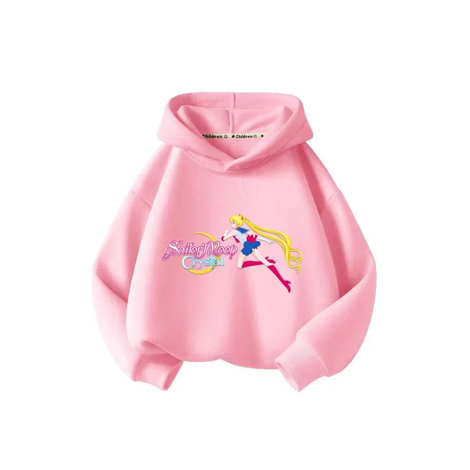 Cute 2024 new fall/winter hoodie coat Sailor Moon Boys girls children\'s clothing cartoon fashion casual hoodie coat