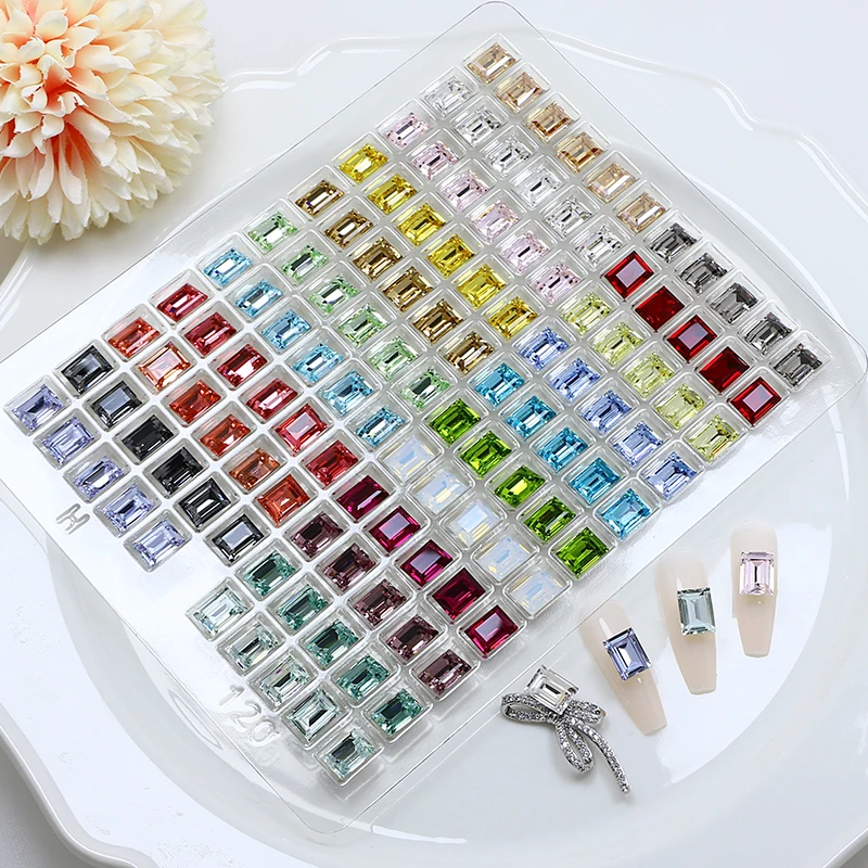 Rectangle K9 Glass Stone Glitter Gems Crystal Rhinestone Nail Decorations Crafts For Clothes DIY Sewing Beads For Jewelry 3006
