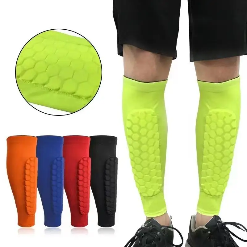 

1 Piece Sports Anti-Collision Shin Pad with Honeycomb Shockproof Protector Leg and Sleeve Compression Non-Slip Soccer Shin Guard