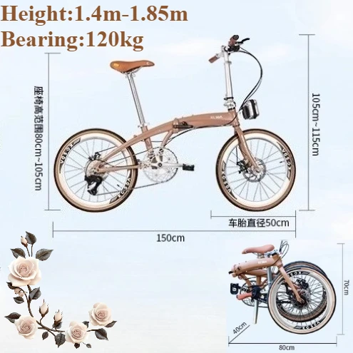Alloy Portable Ultra-light Adult Parent-child with Baby Disc Brake Variable Speed  Folding Bicycle Cycling Road Bike