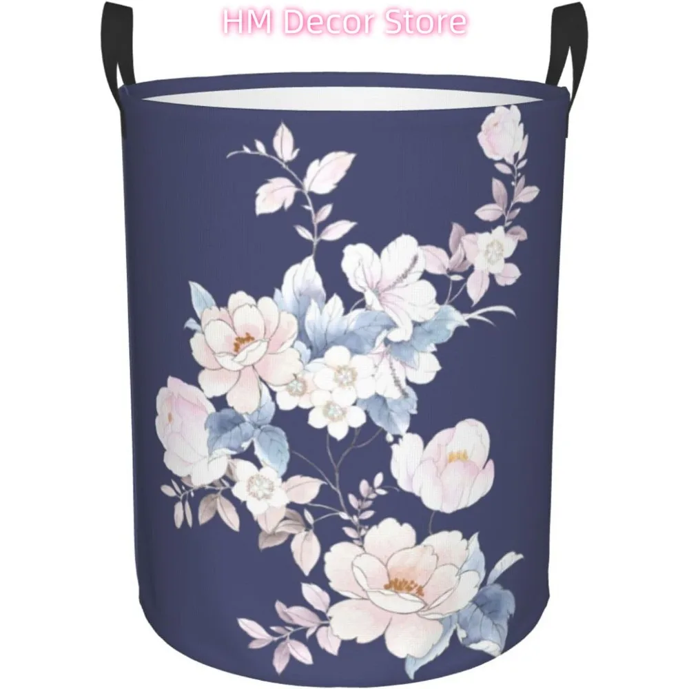 

Корзина для белья, элегантный органайзер для ванной комнаты с акварельными цветами, водонепроницаемая складная тканевая корзина с подкладкой для домашнего хранения