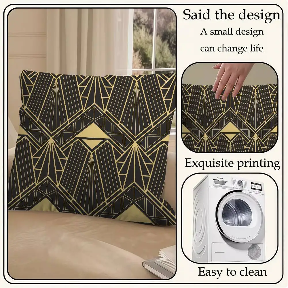 

Art Deco Geometry Cushion Cover Car Throw Pillow Case For Sofa Car Christmas Gift 40x40cm 45x45cm