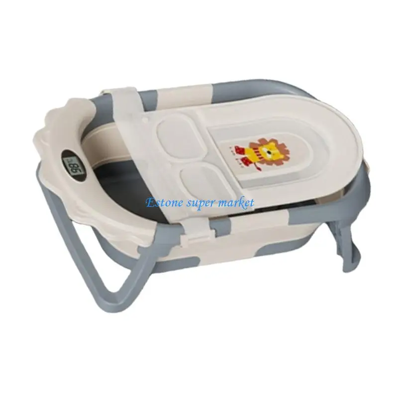 090B Baby Bathtub Integrated Heat Feature Ergonomic Secure Bottom Portable Bath