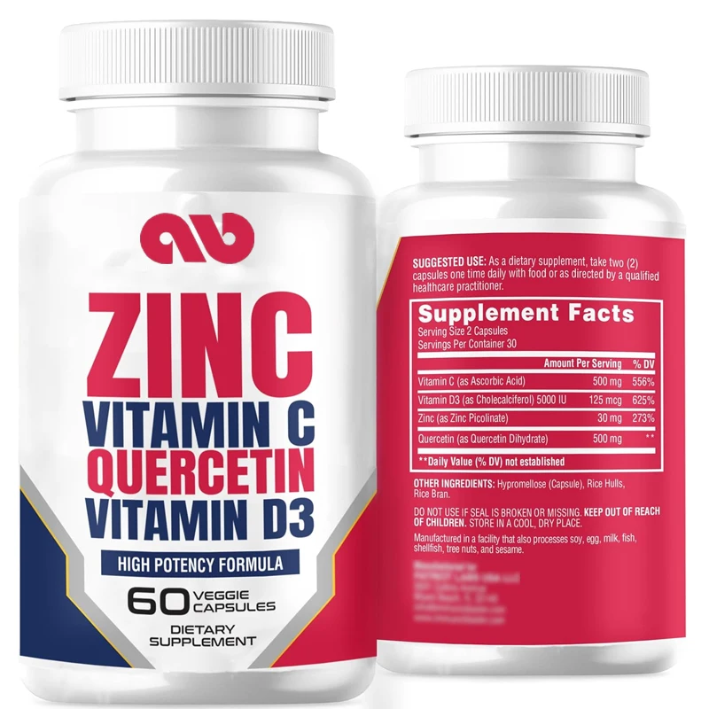 

Zinc Quercetin 500mg, Antioxidant Immune Support Efficient Quercetin Zinc Supplement - Gluten, Soy, and Dairy Free